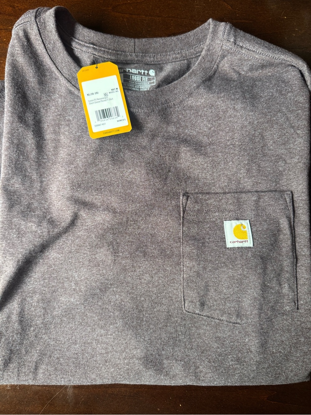 Carhartt Loose Fit Pocket Tee in Heather Mauve-Brown